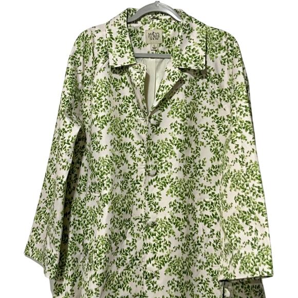 Macy's Green Floral Trench Coat - Picture 3 of 12
